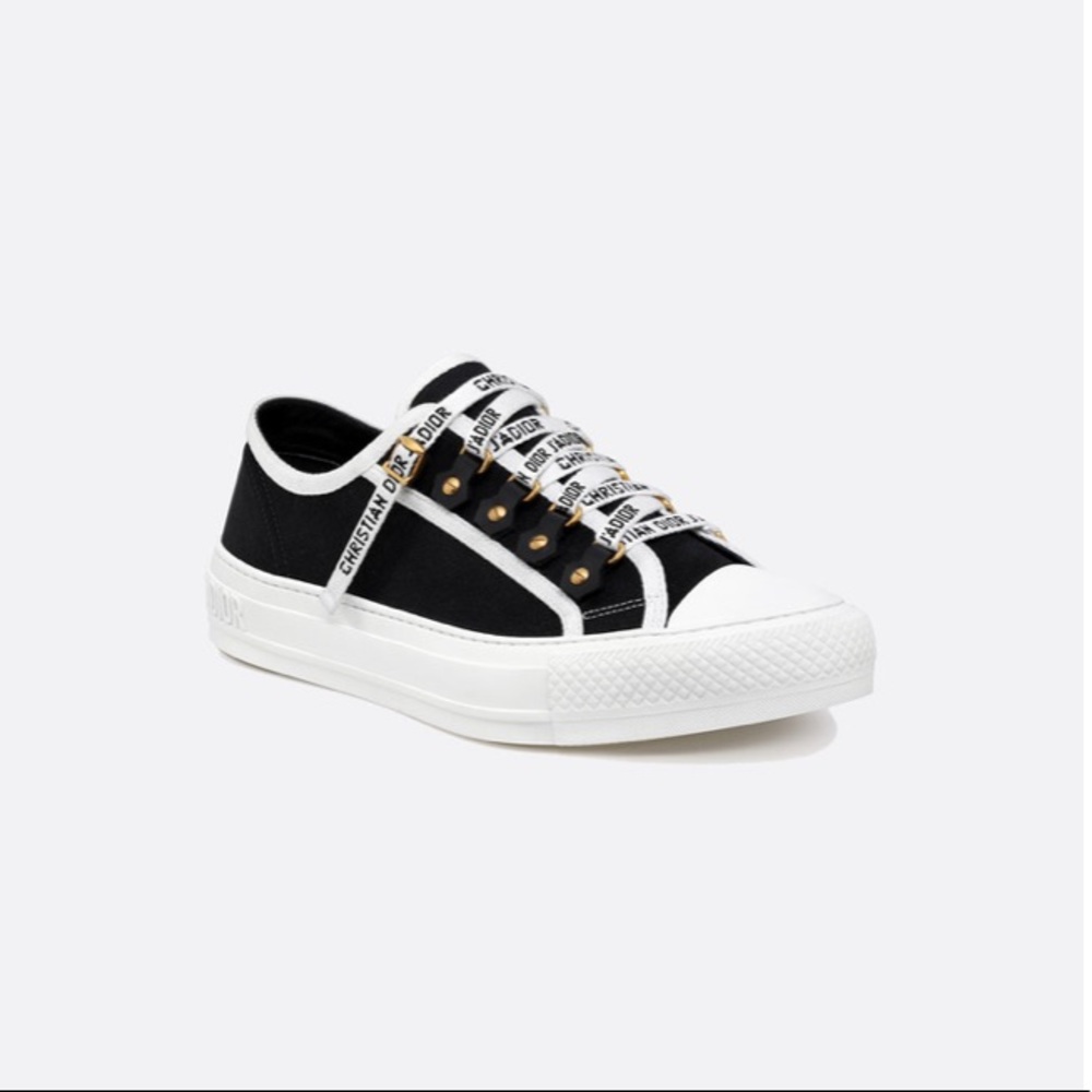 DIOR LOW TOP SNEAKER IN BLACK CANVAS - Picture 1 of 4